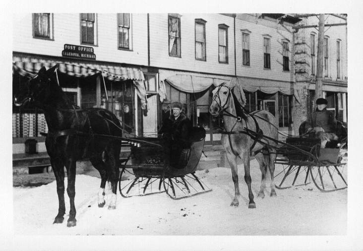 127E3 Caledonia Post Office moved locations several times but not as often as the Postmaster changed in part due to the ruling political party. Here the post office is located on the north side of Main Street in one of the sections of what is now Fricano’s.